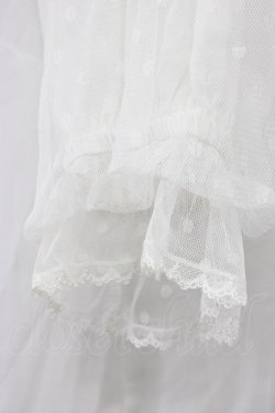 画像4: axes femme kawaii / ドットチュール半袖ブラウス  白 T-26-03-30-026-AX-BL-SA-ZT
