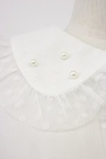 画像7: axes femme kawaii / ドットチュール半袖ブラウス  白 T-26-03-30-026-AX-BL-SA-ZT659 (7)
