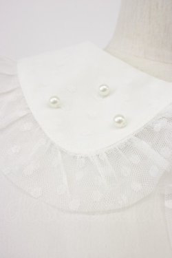 画像7: axes femme kawaii / ドットチュール半袖ブラウス  白 T-26-03-30-026-AX-BL-SA-ZT