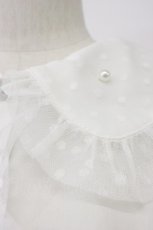 画像8: axes femme kawaii / ドットチュール半袖ブラウス  白 T-26-03-30-026-AX-BL-SA-ZT659 (8)
