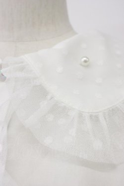 画像8: axes femme kawaii / ドットチュール半袖ブラウス  白 T-26-03-30-026-AX-BL-SA-ZT