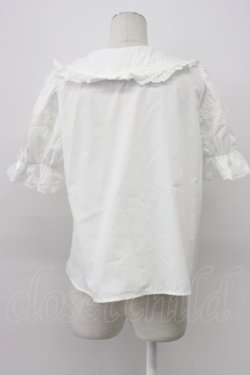 画像2: Chalmiere / トーションレース丸襟半袖ブラウス  白 T-26-03-30-027-0-BL-SA-ZT