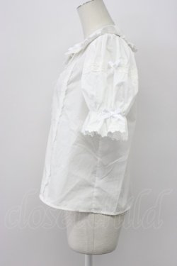 画像3: Chalmiere / トーションレース丸襟半袖ブラウス  白 T-26-03-30-027-0-BL-SA-ZT