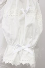 画像4: Chalmiere / トーションレース丸襟半袖ブラウス  白 T-26-03-30-027-0-BL-SA-ZT659 (4)