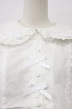 画像5: Chalmiere / トーションレース丸襟半袖ブラウス  白 T-26-03-30-027-0-BL-SA-ZT