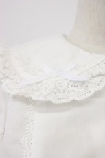 画像6: Chalmiere / トーションレース丸襟半袖ブラウス  白 T-26-03-30-027-0-BL-SA-ZT659 (6)