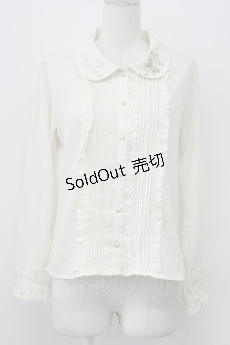 画像1: axes femme POETIQUE / メリーゴーランド刺繍ブラウス  キナリ T-26-03-30-028-AX-BL-SA-ZH (1)