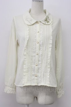 画像1: axes femme POETIQUE / メリーゴーランド刺繍ブラウス  キナリ T-26-03-30-028-AX-BL-SA-ZH