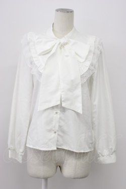 画像1: majoretty / MR*フリルボウタイブラウス M 白 T-26-03-30-030-GO-BL-SA-ZT