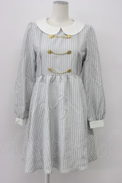 画像1: Ank Rouge / ストライプワンピース  グレーＸ白 T-26-03-30-031-CA-OP-SA-ZT