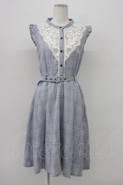 画像1: axes femme / ベルト付チェック柄ワンピース  ラベンダー T-26-03-30-034-AX-OP-SA-ZT