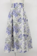 画像1: an another angelus / ダブル釦水彩フラワー柄タックスカート  light blue T-26-03-30-005-CA-SK-SA-ZT659 (1)