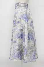 画像3: an another angelus / ダブル釦水彩フラワー柄タックスカート  light blue T-26-03-30-005-CA-SK-SA-ZT659 (3)