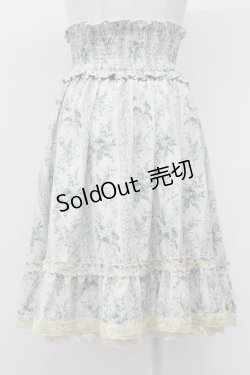 画像2: axes femme / 花柄編み上げハイウエストスカート  サックス T-26-03-30-006-AX-SK-SZ-ZT