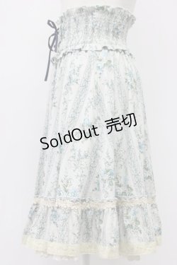 画像3: axes femme / 花柄編み上げハイウエストスカート  サックス T-26-03-30-006-AX-SK-SZ-ZT