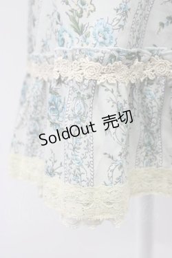 画像4: axes femme / 花柄編み上げハイウエストスカート  サックス T-26-03-30-006-AX-SK-SZ-ZT