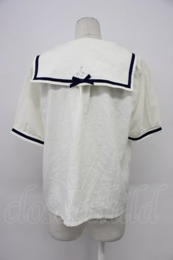 画像2: axes femme POETIQUE / 星座刺繍セーラー襟ブラウス M キナリ T-26-03-30-014-AX-BL-SA-ZH