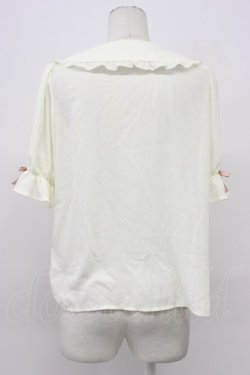 画像2: axes femme kawaii / クマパフェ刺繍ブラウス M キナリ T-26-03-30-015-AX-BL-SA-ZT