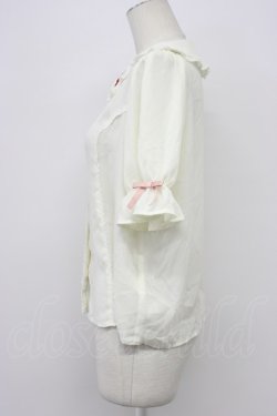 画像3: axes femme kawaii / クマパフェ刺繍ブラウス M キナリ T-26-03-30-015-AX-BL-SA-ZT