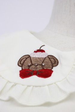 画像5: axes femme kawaii / クマパフェ刺繍ブラウス M キナリ T-26-03-30-015-AX-BL-SA-ZT