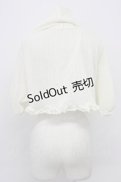 画像2: axes femme / フラワーレースフード半袖カーディガン  アイボリー T-26-03-30-016-AX-TO-SA-ZT