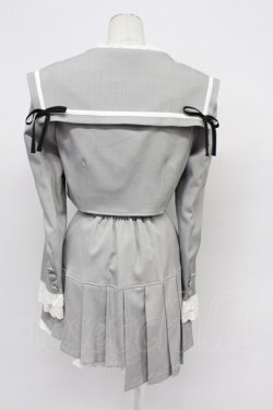 画像2: Me roir / セーラージャケット&イレギュラープリーツスカパンセットアップ  グレー T-26-03-31-018-GO-TO-SA-ZT