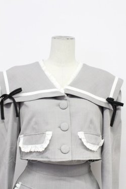 画像6: Me roir / セーラージャケット&イレギュラープリーツスカパンセットアップ  グレー T-26-03-31-018-GO-TO-SA-ZT