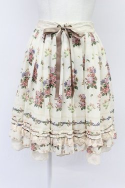 画像1: axes femme / 転写風ローズブーケスカート  キナリ T-26-03-31-020-AX-SK-SZ-ZT