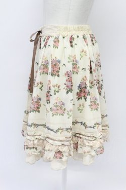 画像3: axes femme / 転写風ローズブーケスカート  キナリ T-26-03-31-020-AX-SK-SZ-ZT