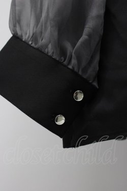 画像3: HARE / シアー切替プリーツシャツ  黒Ｘグレー T-26-03-31-003-LO-BL-SA-ZT