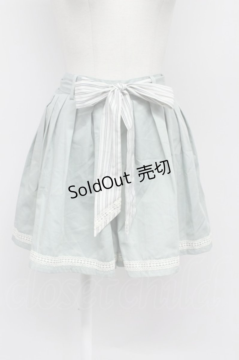 画像1: axes femme / 裾レースショートパンツ  グリーンＸ白 T-26-03-31-028-AX-PA-SA-ZT660 (1)