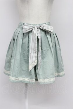 画像1: axes femme / 裾レースショートパンツ  グリーンＸ白 T-26-03-31-028-AX-PA-SA-ZT