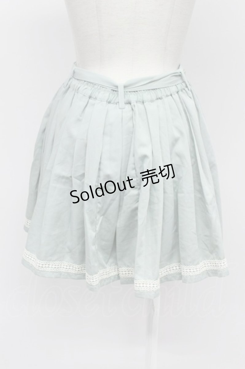 画像2: axes femme / 裾レースショートパンツ  グリーンＸ白 T-26-03-31-028-AX-PA-SA-ZT660 (2)