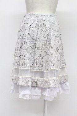 画像2: axes femme / ベルト付レースフレアスカート  ラベンダー T-26-03-31-030-AX-SK-SA-ZT