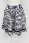 axes femme / チェックフレアスカート  ネイビーＸ白チェック T-26-03-31-031-AX-SK-SA-ZT