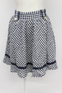 画像1: axes femme / チェックフレアスカート  ネイビーＸ白チェック T-26-03-31-031-AX-SK-SA-ZT