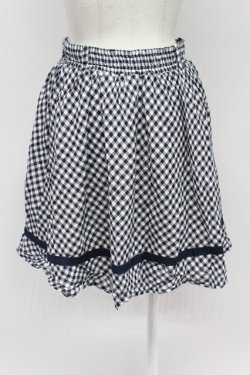 画像2: axes femme / チェックフレアスカート  ネイビーＸ白チェック T-26-03-31-031-AX-SK-SA-ZT