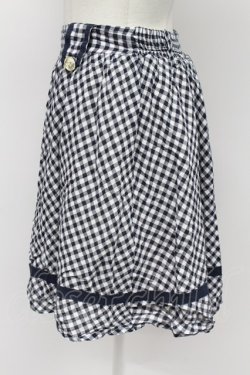 画像3: axes femme / チェックフレアスカート  ネイビーＸ白チェック T-26-03-31-031-AX-SK-SA-ZT