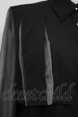 画像5: HARE / シアー切替プリーツシャツ  黒Ｘグレー T-26-03-31-003-LO-BL-SA-ZT659 (5)