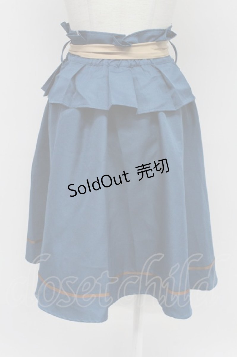 画像2: axes femme POETIQUE / コルセット付きミドルスカート M ブルーグリーン T-26-03-31-032-AX-SK-SA-ZH (2)
