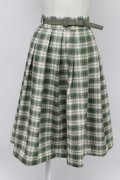 Fi.n.t / ベルト付きサマーチェックタックスカート F グリーン T-26-03-31-033-CA-SK-SZ-ZT