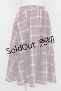 axes femme / チェックスカート  赤紫 T-26-03-31-034-AX-SK-SZ-ZT