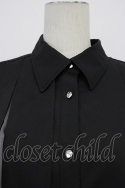 画像6: HARE / シアー切替プリーツシャツ  黒Ｘグレー T-26-03-31-003-LO-BL-SA-ZT