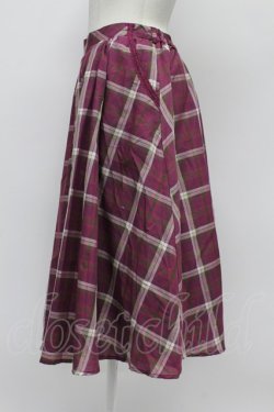 画像3: axes femme / チェックスカート  赤紫 T-26-03-31-034-AX-SK-SZ-ZT