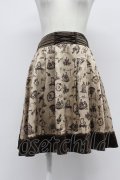 axes femme / シンデレラ風プリントスカート  ブラウン T-26-03-31-035-AX-SK-SA-ZT