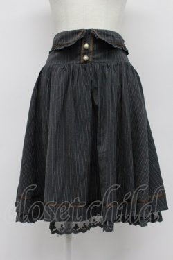 画像1: axes femme / ボタン使いストライプスカート  グレーＸブラウン T-26-03-31-036-AX-SK-SA-ZT