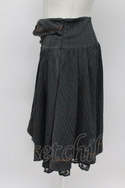 画像3: axes femme / ボタン使いストライプスカート  グレーＸブラウン T-26-03-31-036-AX-SK-SA-ZT