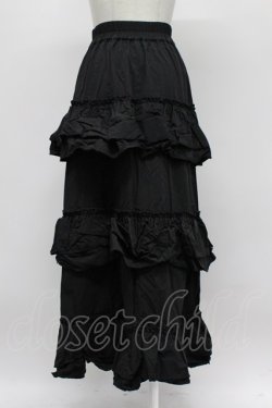 画像2: jouetie / ティアードフリルスカート  黒 T-26-03-31-037-EL-SK-SA-ZT
