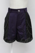 NIBBLE POISON / 刺繍バイカラーショートパンツ  パープルＸ黒 T-26-03-31-038-0-PA-SA-ZT