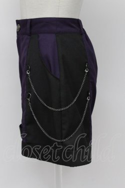 画像3: NIBBLE POISON / 刺繍バイカラーショートパンツ  パープルＸ黒 T-26-03-31-038-0-PA-SA-ZT